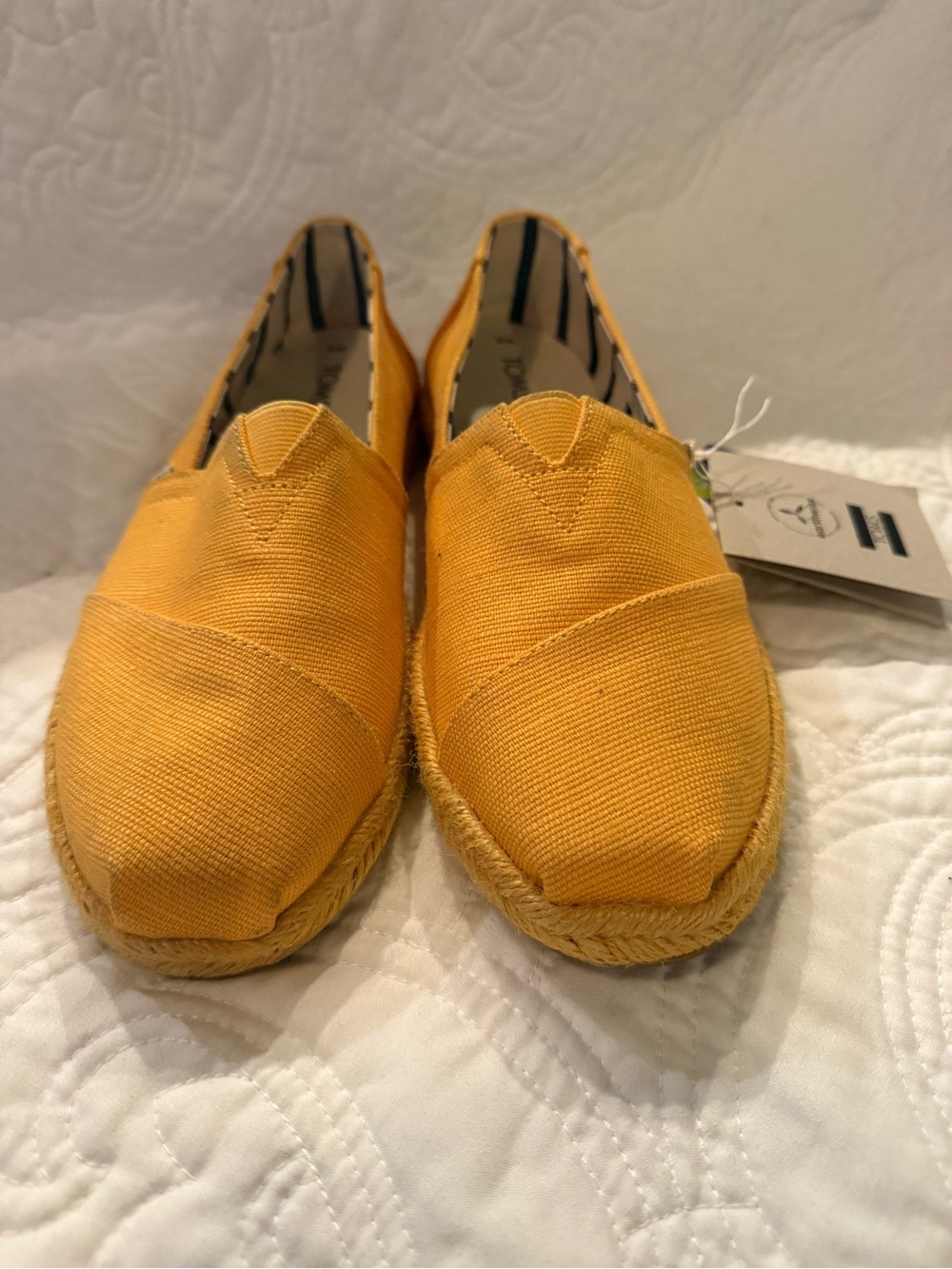 Toms Yellow Canvas Espadrille Slip-Ons